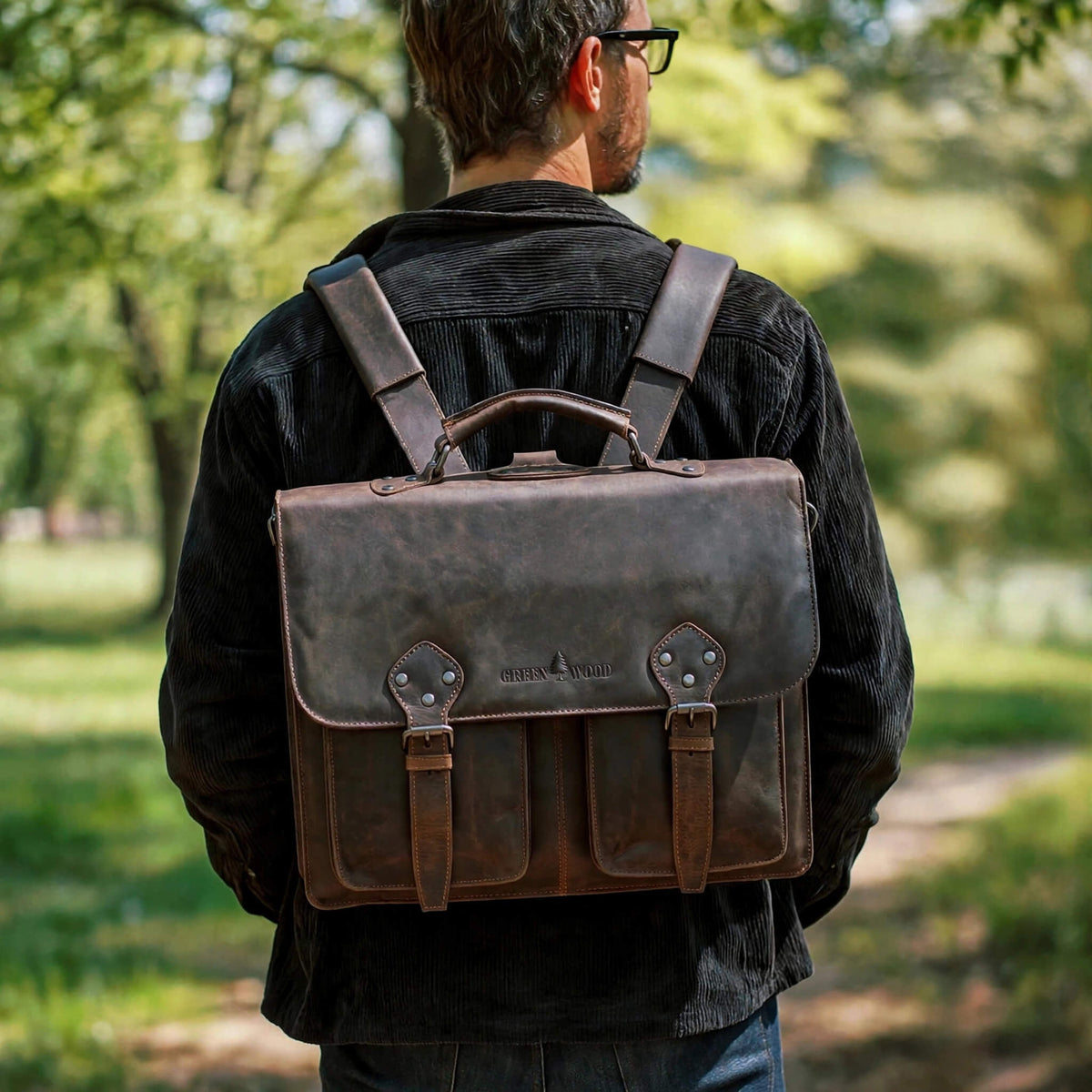 Leder-Aktentaschen und Laptoptaschen für Herren in Braun und Sandel mit Vintage-Look und gepolstertem Laptopfach