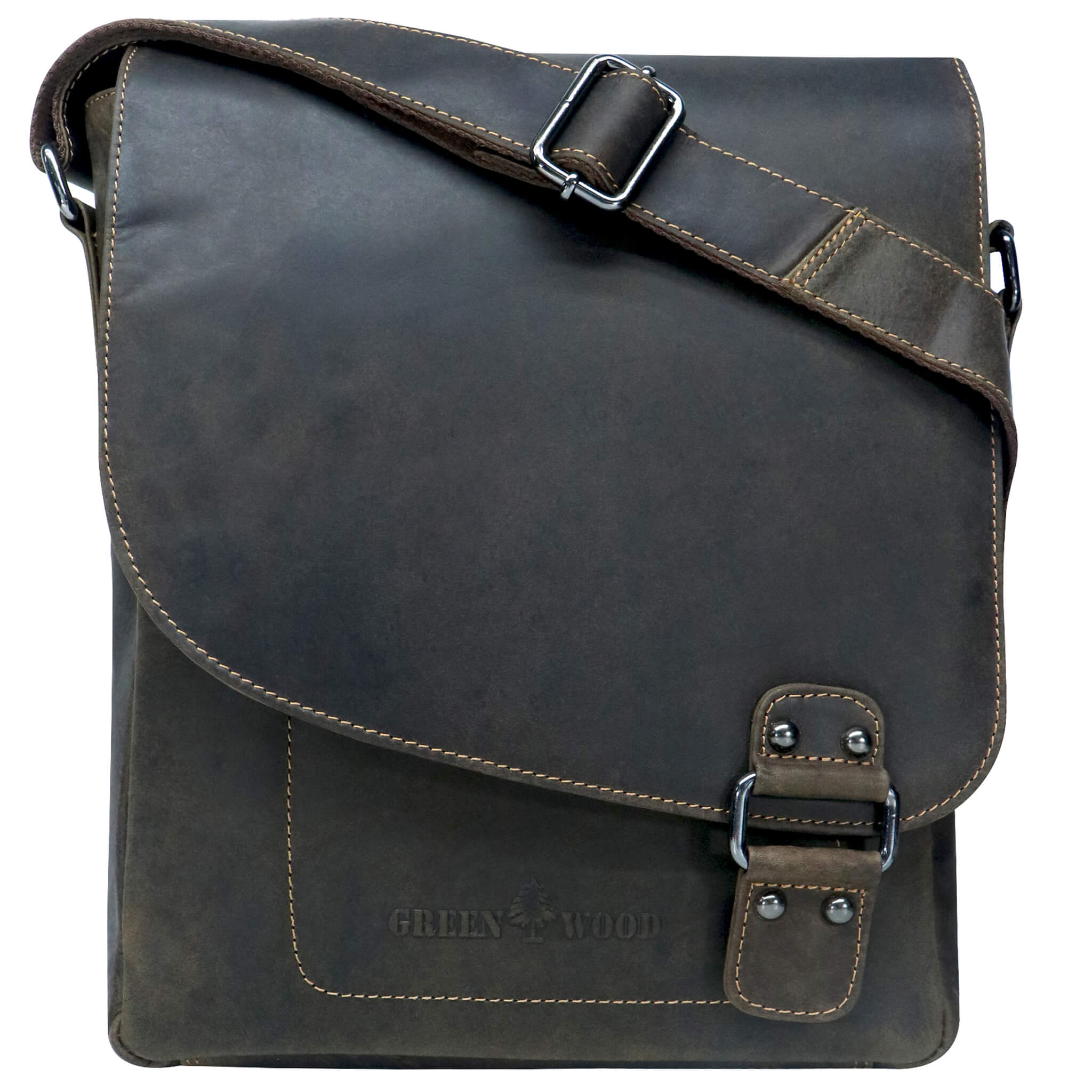 Hedwig Collegetasche Leder Damen Umhängetasche Herren Schultertasche A4