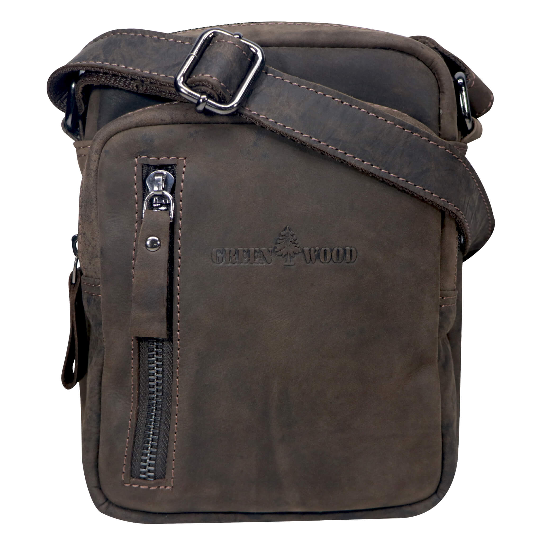 Nili Kleine Umhängetasche mit Vielen Fächern Crossbody Bag Leder