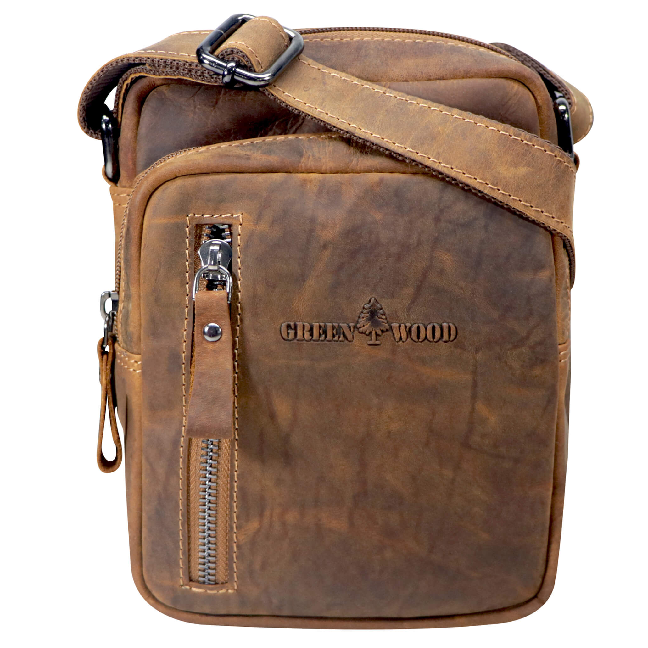 Nili Kleine Umhängetasche mit Vielen Fächern Crossbody Bag Leder
