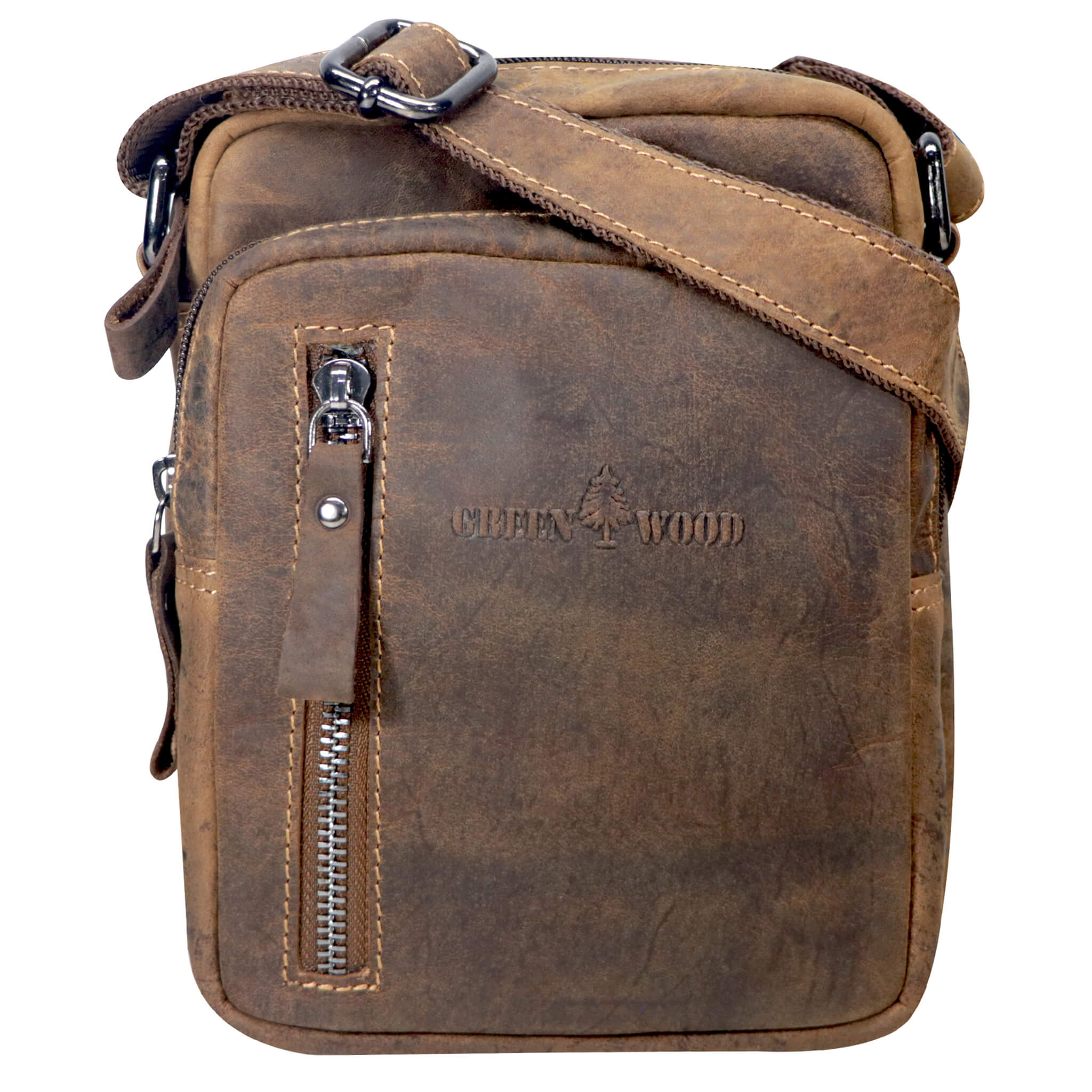Nili Kleine Umhängetasche mit Vielen Fächern Crossbody Bag Leder