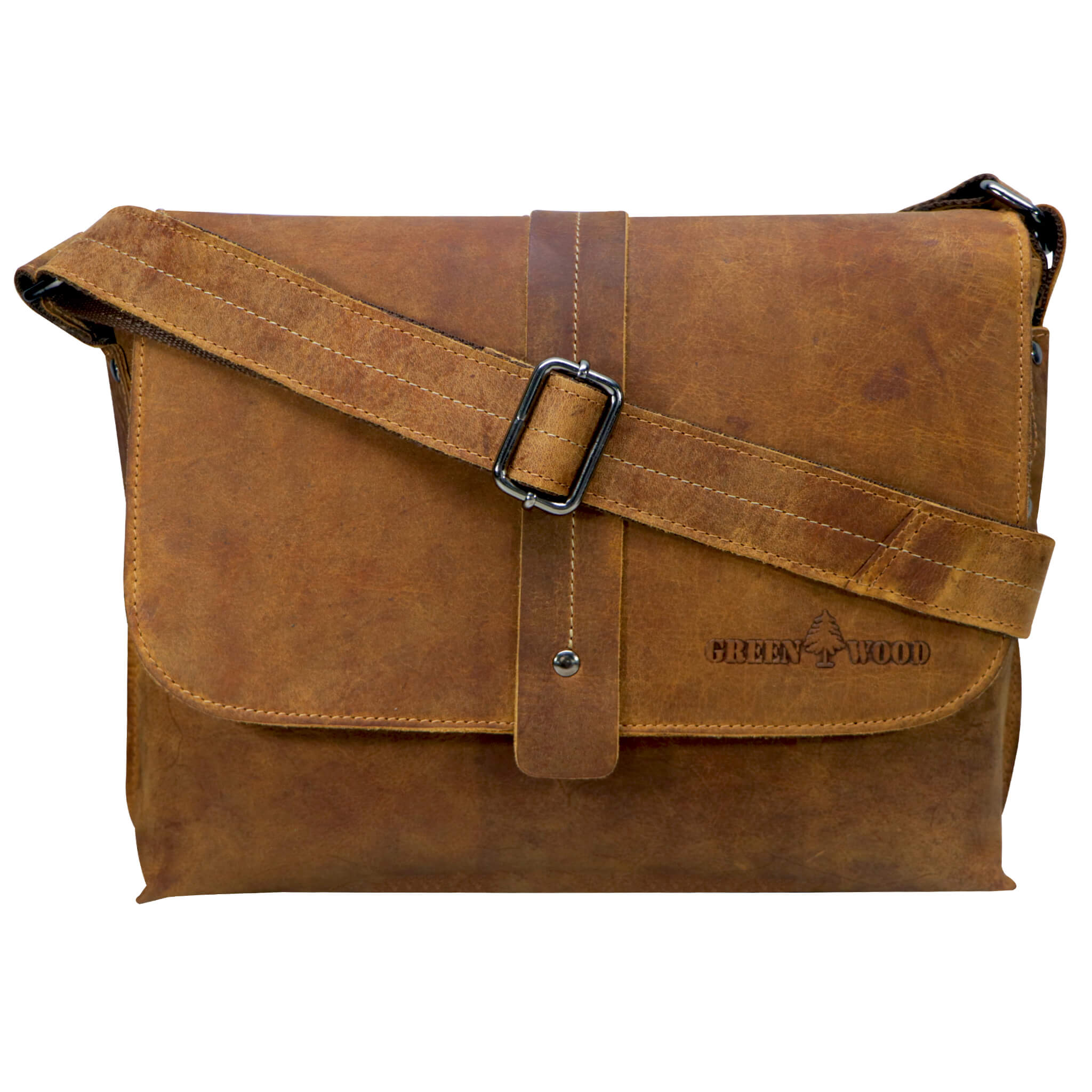 Chris Ledertasche Herren Umhängetasche Breiter Gurt Damen 13,3 Zoll