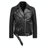 Viktor Lederjacke Motorrad Herren aus Leder, Bikerkragen & Regular Fit