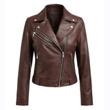 Freya Lederjacke Biker Damen Echtleder, Reverskragen & Regular Fit