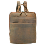 Luna Leather Backpack Women Brown City Daypack with Many Pockets A4