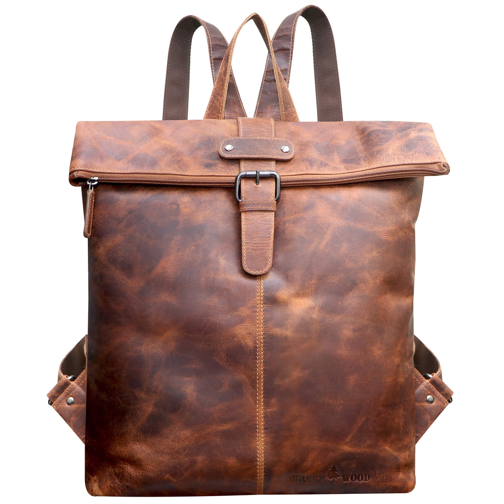 Sandy Leather Backpack Large Women Laptop Backpack 15.6 Men Greenwood Bucaddi Int. GmbH