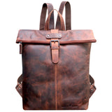 Sandy Leather Backpack Large Women Laptop Backpack 15.6" Men