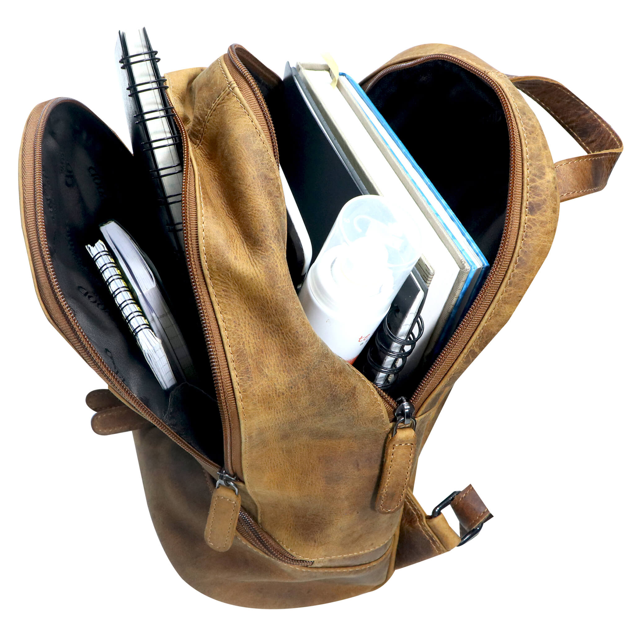 Elle City Backpack Women Many Compartments Leather Rucksack Elle City Backpack Women Many Compartments Leather Rucksack