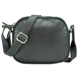 Vigi Umhängetasche Schwarz Damen Leder Crossbody Tasche Klein