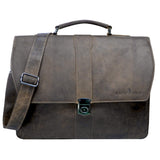 Hagen Leather Briefcase Men Classic Work Bag Women Large