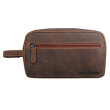 Amari Leder Kulturbeutel Herren Kulturtasche Damen mit Fächern