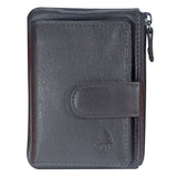 Hwan Wallet with Keychain Leather Card Holder 8 Cards
