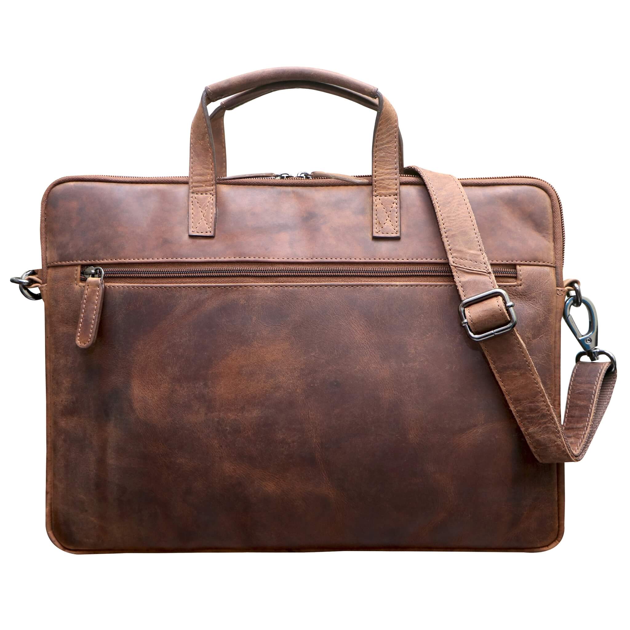 Fred Laptop Bag 13 inch Leather with Detachable Shoulder Strap