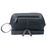 Hans Cosmetic Bag Women Leather Large Toiletry Bag Men Waterproof