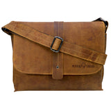 Chris Leather Bag Men Shoulder Bag Wide Strap Women 13.3 inch