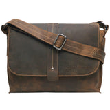 Chris Leather Bag Men Shoulder Bag Wide Strap Women 13.3 inch