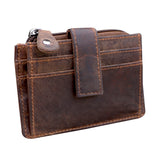 Vera Card Case Men with Coin Compartment and Key Ring Leather Women