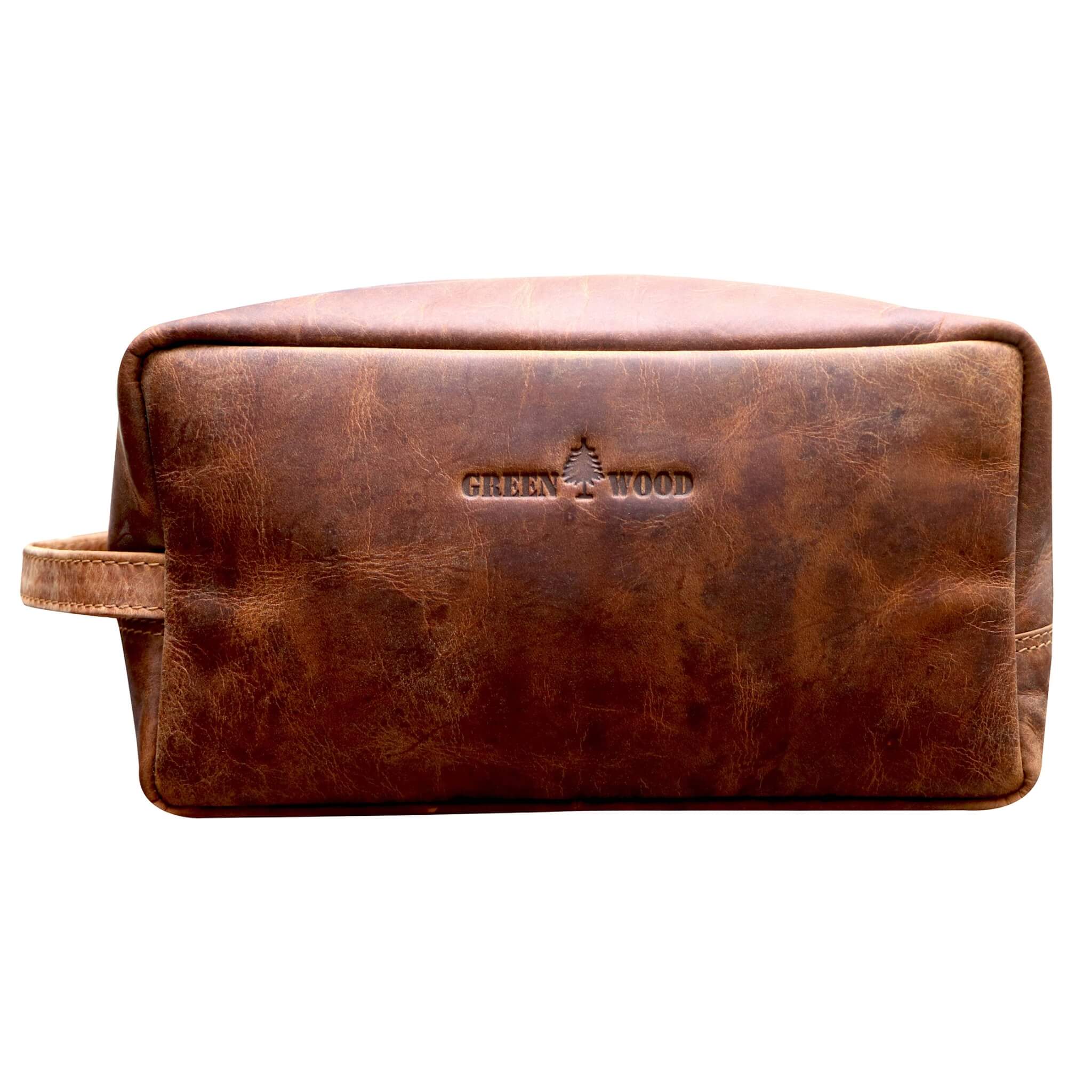 Mens leather cosmetic online bag